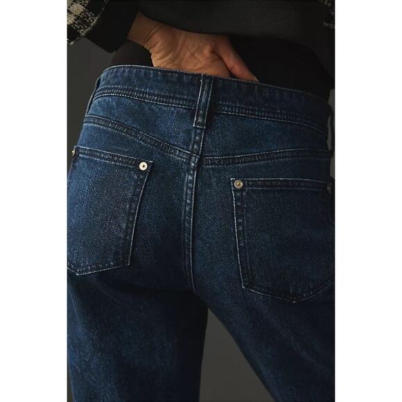 Pilcro Mid Rise Slim Boyfriend Jeans Size 32 Dark Blue Crop Casual Anthropologie - Picture 5 of 14